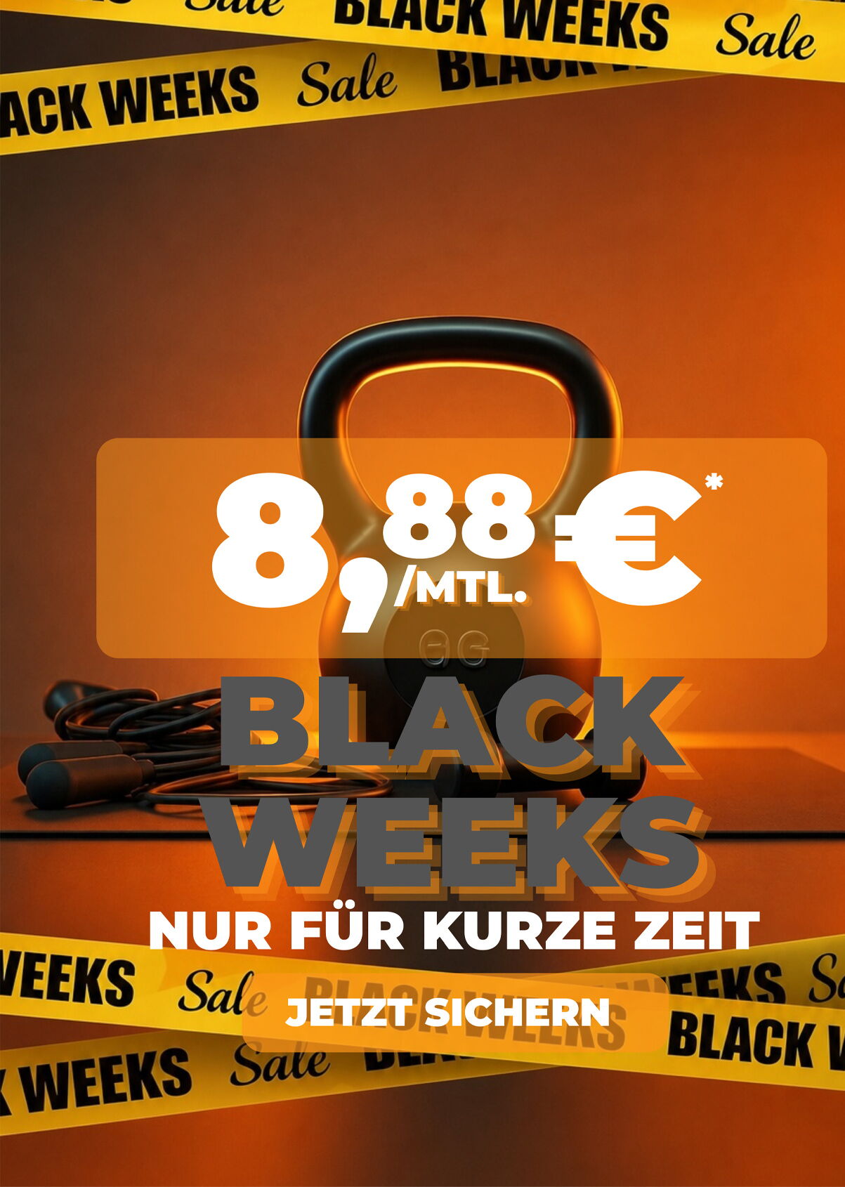 8,88 Euro Monatsbeitrag im Gym